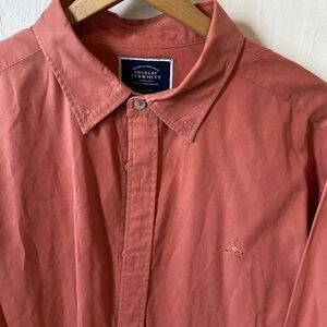 Charles Tyrwhitt Classic Fit Button Down Shirt Men’s XL Orange Long Sleeve